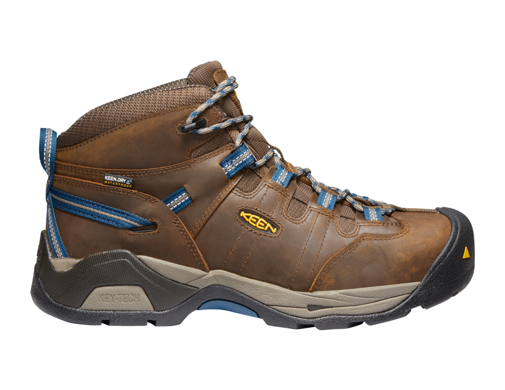 KEEN® Men's Detroit XT Waterproof Boot (Steel Toe) Cascade Brown/Orion Blue